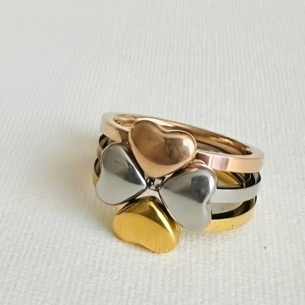 New 3pcs 18K Gold Plated Three Color's Ring